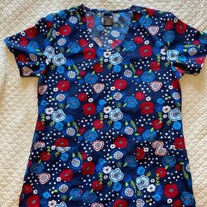 Flower Scrub Top